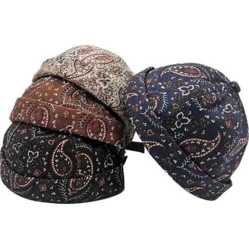 Womens Beanies Female Melon Caps Docker Cap Retro Rolled Cuff Sailor Hat Hip Hop Fashion Streetwear Cap For Women