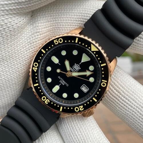 Steeldive SD1996S New Arrival 2021 Solid Bronze 200M Waterproof NH35 Automatic Dive Watch with Bronze Bezel
