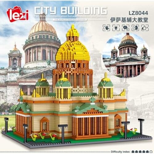 Building Block Toys Famous Attractions Buildings Isa Kiev Cathedral DIY City Landmark Model Assembly Bricks Childrens Toy Gifts