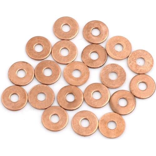 Uxcell 20pcs 4mm Inner Diameter Copper Washers Flat Sealing Gaskets Rings