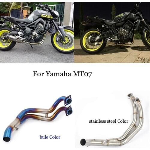 51mm Motorcycle Stainless Steel Full Set Link Middle Pipe Exhaust System Non-destructive installation for Yamaha MT07