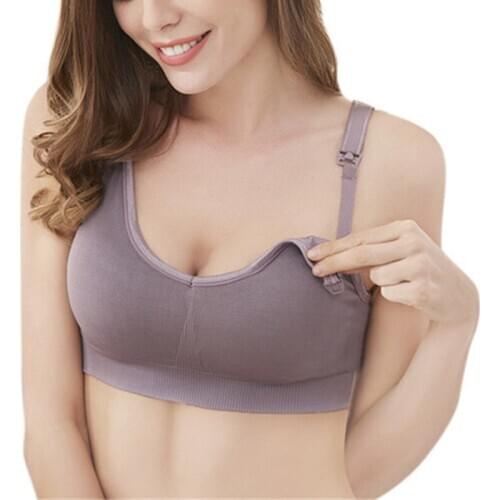 XL Womens Standard Nursing Bra Wire Free Lightly Lined Comfort Plus Size Cotton Maternity Nursing Bra