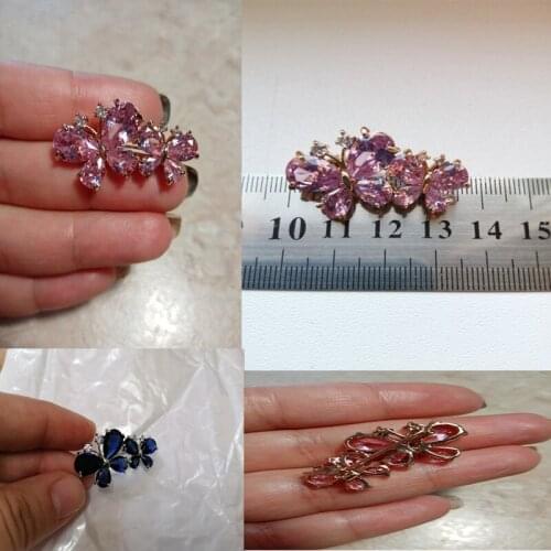 Zirconia Flower Butterfly Brooch Pin Cute Luxury Broches Women Elegant Crystal Butterfly Weedding Pins Fashion Jewelry Christmas