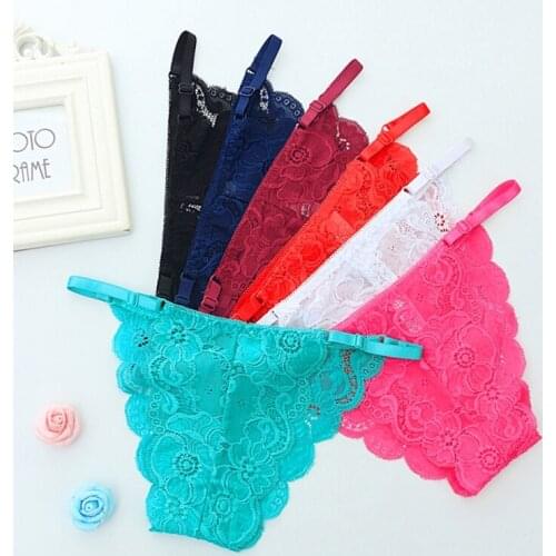 Women Sexy Adjustable Seamless Panties Female Lace Solid Color Thong Briefs G-String Cozy Lingerie Panty