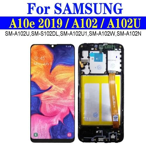5.83" For Samsung Galaxy A10e LCD With Frame A102 Display A102W A102N SM-A102U/DS Screen Touch Digitizer Assembly Replacement