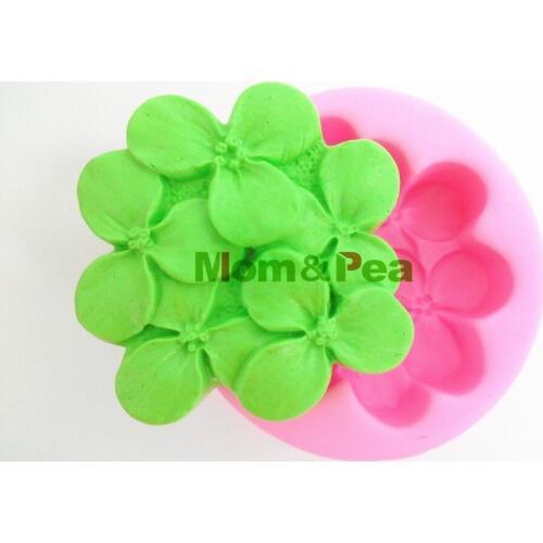 Mom&Pea 0419 Free Shipping Flowers Silicone Soap Mold Cake Decoration Fondant Cake 3D Mold Food Grade Silicone Mould