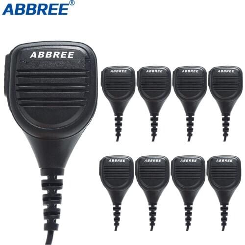 10pcs ABBREE AR-760 Radio Speaker Mic Microphone PTT for Portable Two Way Radio Walkie Talkie Baofeng UV-5R UV-82 BF-888S UV-S9