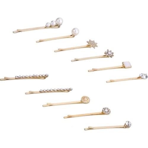11 Pcs hairpins Alloy Attractive Crystal Barrettes Decoration Bobby Pins Hair Clips Hairpin for Ladies Girls Women