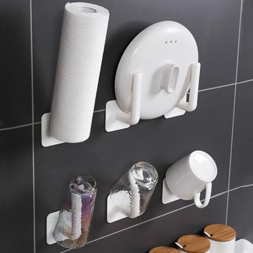 2 Pcs/Set Kitchen Cutting Board Storage Shelf Wall Mounted Save Space Cup Holder Cling Film Roll Holder Lid Rack Organizer