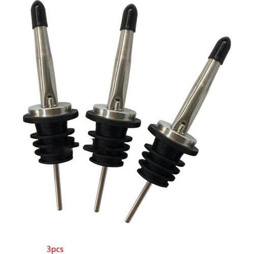Brand New 3pcs Wine Pourers Tapered Spout Speed Pourers Stainless Steel Spouts with Rubber Stoppers