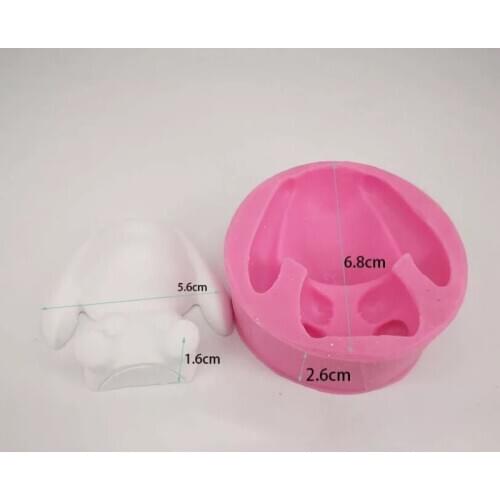 3D Big Ears Rabbit DIY Plaster Aroma Silicone Mold Chocolate Fondant Cooking Baking Tools Handmake Soap Candle Mould