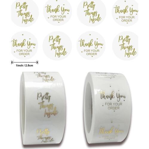 500pcs/lot Transparent Hot Stamping Paper Sticker Thank You for Your Order Sticker DIY Gifts Sealing Label Decoration