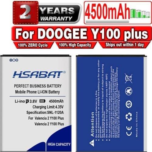 HSABAT 4500mAh high capacity Battery for Doogee Valencia2 Valencia 2 NOVA Y100 Plus y100plus Batteries
