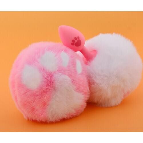 BDSM Cute Sexy Bunny Tail Anal Butt Plug Cosplay Buttplug with Cat Paw Sex Toys for Men Women Couples Flirting Costumes Props
