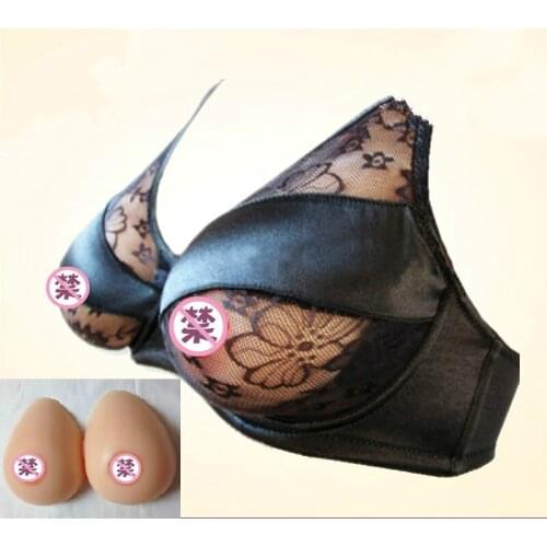 C Cup Artificial Silicone Fake Breast Form Crossdress Silicone Breast Forms for Cosplay Transvestism Dressed As Woman with Bra