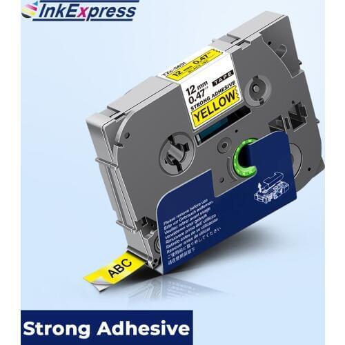 Black on Yellow 12mm Strong Adhesive Label Tape S631 Compatible Brother Labeling Tape Sticker for Brother Labeller PT-H110 D400