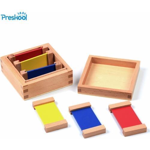 Montessori Sensorial Wood Color Tablet 1st Box Length Early Childhood Education Preschool Training Kids toy Brinquedos Juguetes