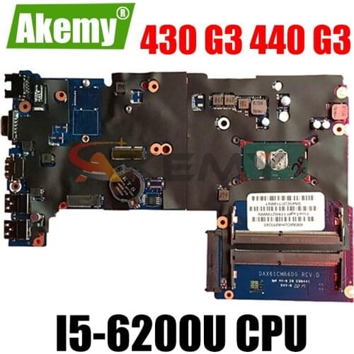 DAX61CMB6D0 DAX61CMB6C0 For HP ProBook 430 G3 440 G3 Laptop Motherboard With i5-6200U DDR4 855656-001 855656-601 100% Fully Test
