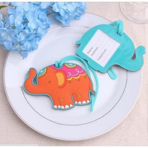 DHL Free shipping 100pcs lucky elephant Luggage Tag wedding baby shower party Favor guest gifts