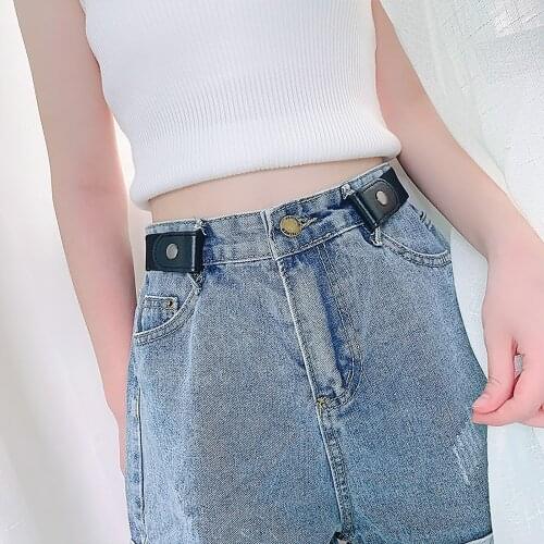 No Buckle Stretch Belt, Buckle Free Invisible Comfortable Elastic Waist Belt for for Women Men Jeans Pants