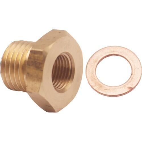 Temp Gauge Sender Unit Short Adaptor - 1/8 NPT Female To M14 x 1.5 Male
