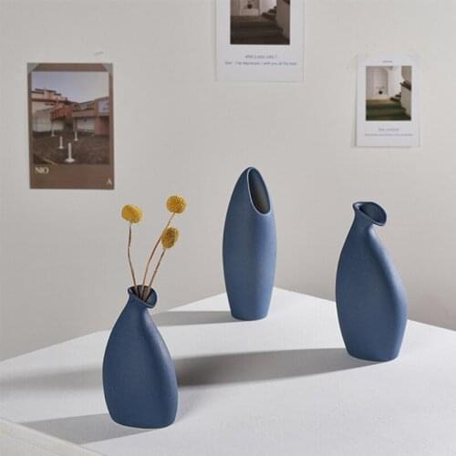 Ins Ceramic Vase Minimalism Modern Home Decor Living Room Table Decoration Accessories Vase Decoration Household Flower Vases