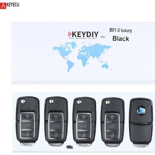 Keyecu 5PC 3Button Universal Remote Control Key B-Series for KD900KD900+,URG200,KEYDIY B-Series Remote for B01-3-LB Luxury Style