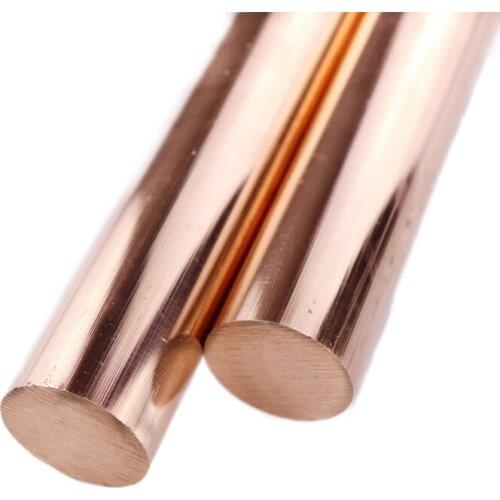 Copper Bars Rods 14mm 20mm 10mm 12mm Round Rods Blank Scales Blade Length 200mm T2 Copper Bar Stick DIY One Piece