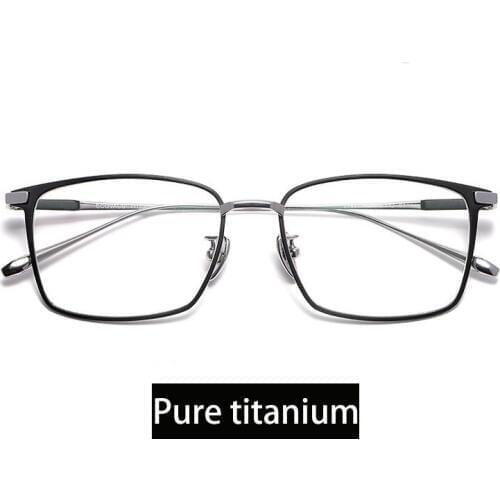 Men Pure Titanium Glasses Frame Brand Design IP Plating Optical Glasses Oculos Myopia Multifocal Frame Square Eye wear