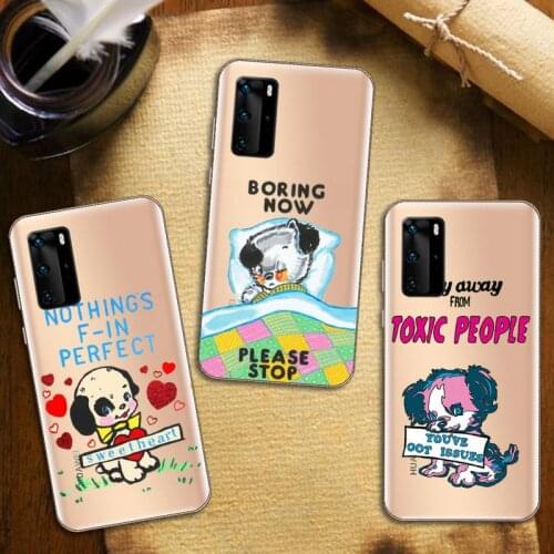 Gifts Sheep Dog My Life is Crap Art Phone Case Transparent for Huawei honor nova c x 7 8 3 4 9 65g se v t play pro lite