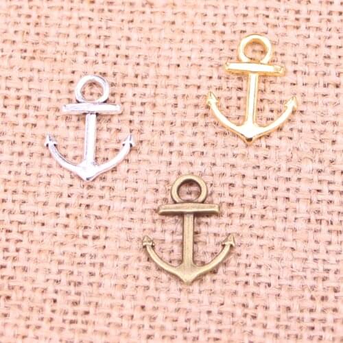 35pcs Antique Silver Plated anchor sea Charms Pendants Fit Jewelry Making Findings Accessories 19*15mm