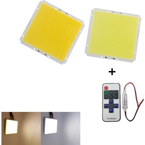 Manufacturer dimmable 10cm Square LED COB 12V DC 50W with remote coltroller LED FLIP Chip For Car Light Source cob led strip