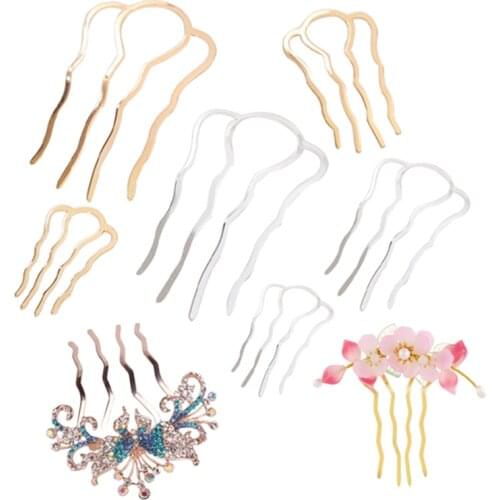 5pcs 4-teeth Diy Hair Comb Retro Hair Accessories Headdress Hairpin Base Setting for Jewelry Making DIY Wedding Bridal Hairwear