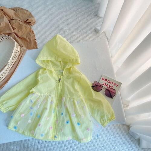 Girls Sunscreen Clothing 2021 Summer Thin Breathable Skin Clothes Flower Coat Children Baby Girl Boys Jacket