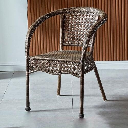 Outdoor Garden Chairs Leisure Chair Woven Wicker Chair Modern Leisure Home Balcony Courtyard Armrest Chair Patio Furniture