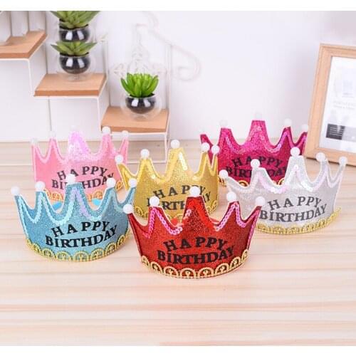 Mix Color Luminous Birthday Cap Hat King Princess Crown Led Birthday Party Decorations Kids Christmas Decorations For Home