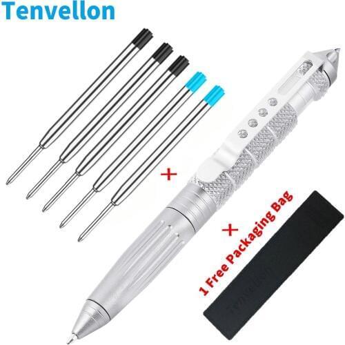 Tactical Pen Self Defense Supplies Tool Military Silver Anti skid Portable defence personal Survival Camping Tools