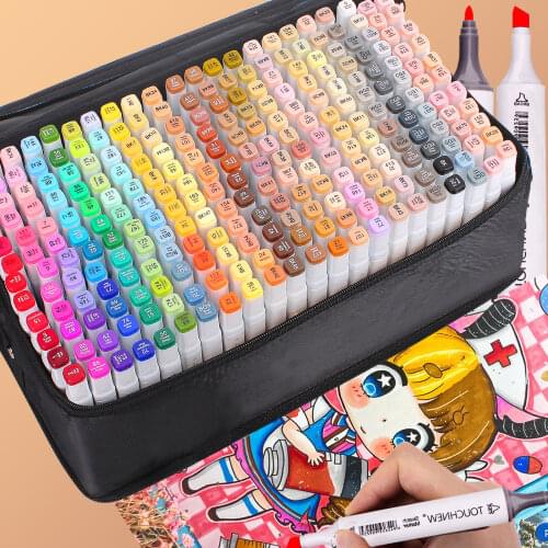 TOUCHNEW 40/60/80/168/ Color Alcohol Sketch Marker Pens, Dual Tip Art Marker Set for Drawing, Colouring, Underlining