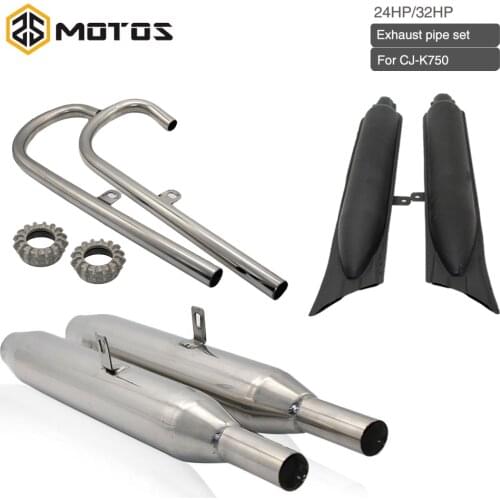 ZS MOTOS 24HP 32HP CJ-KC750 750cc Motor Stainless Steel Front Muffler Exhaust Case For Bmw R12 R71 M72 M1 750 Exhaust Pipe