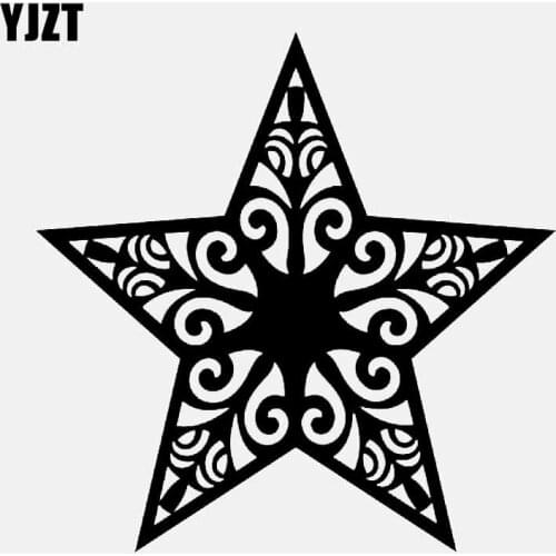 YJZT 15.2CM*15.2CM Personality Car Sticker Star Vinyl Motorcycle Decal Black/Silver C3-0685