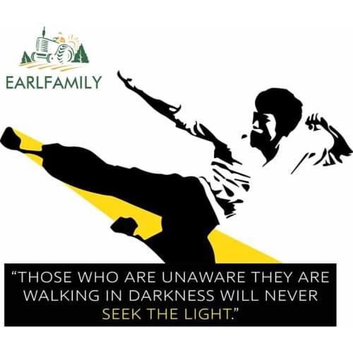 EARLFAMILY 13cm x 9.7cm For Motivational Bruce Lee Quote Funny Car Stickers Refrigerator Decal Bumper Vinyl Material Decor