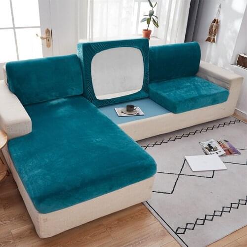 Winter Velvet Sofa Covers for Living Room Elastic Protector Washable Stretch Non-Slip Furniture Protector Armchair Couch Cover