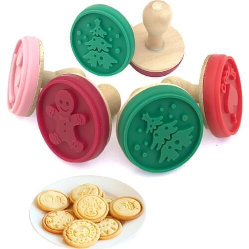 1pc Silicone DIY Cookie Stamps Fondant Cake Mold Biscuit Embossing Tools Cutters Sugar Craft Tool Christmas Cake Decorating