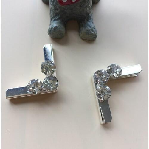 200Pcs Notebook Scrapbooking Menus Corner Folders Protectors Metal Decorative Rhinestone Book Corners For Folders File Albums