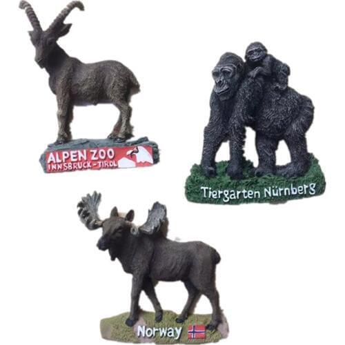 Handmade Painted ALPEN ZOO Orangutan 3D Fridge Magnets Tourism Souvenirs Refrigerator Magnetic Stickers Gift