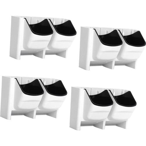 4x Indoor Outdoor Wall Hanging Planter Box 2 Pocket Plant Herb Pot Bed White