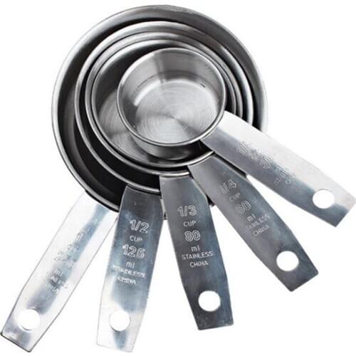 5Pcs/Sets Baking Tools Scaled Measuring Spoon Milk Powder Spoon Dessert Coffee Kitchen Stainless Steel Measuring Spoon Set