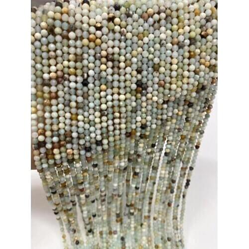 AAAA Natural color Amazon cut 2mm / 3mm / 4mm stone jewelry DIY boutique 38cm