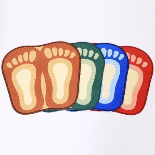 Occident Style Absorbent polyester Bathroom Floor Mat Toilet Pad with Bigfoot Pattern Non-Slip rubber Base Floor Rug