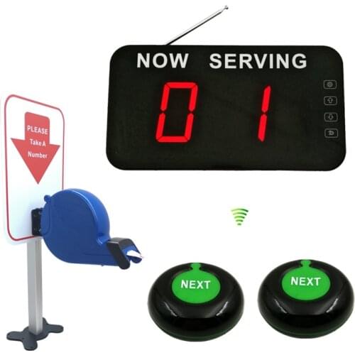 Wireless 2 Digit Number Screen NEXT Control Button Ticket Dispenser Queue Management Number Waiting Calling System